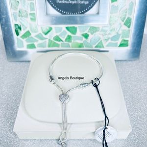 Pandora Pave’ Heart Slider Bracelet